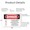 Signmission Battery Room Authorized Personnel Only Danger Sign, Aluminum, 18in W x 12in L, 2PK OS-2PACK-DS-A-1218-L-1842 - alternate 7